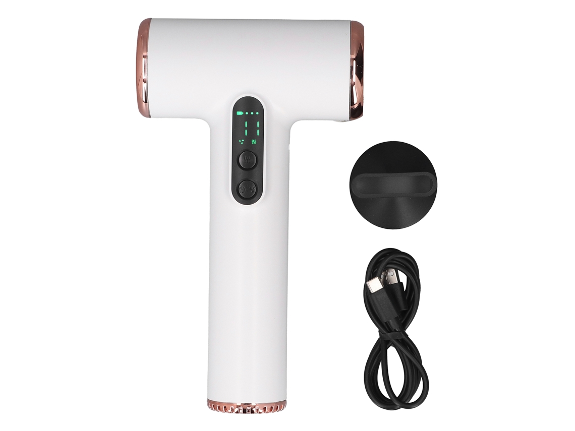 Secador De Cabelo Sem Fio Usb Recarregável 15600mah Secagem Rápida Portátil Para Dormitório Viagem Ao Ar Livre