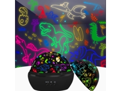 Proyector de luz nocturna de dinosaurio para niños, regalo perfecto con rotación de 360 grados y efectos de iluminación multicolor.