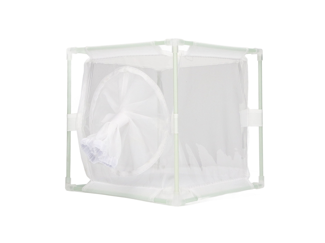 Jaula Reutilizable De Pvc Para Observación De Mariposas E Insectos, Malla Blanca, Hábitat/incubadora, 16x16x16 Cm.