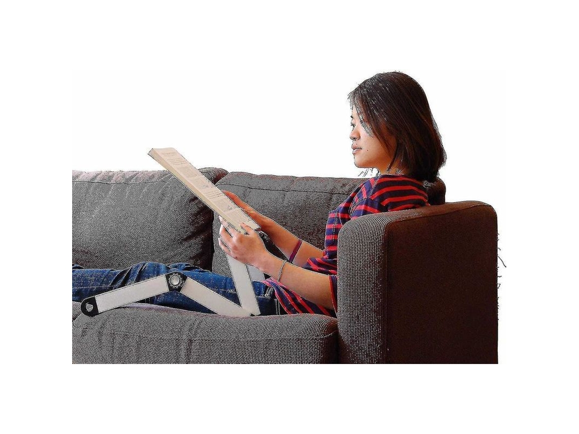 Soporte De Lectura Con Altura E Inclinación Ajustables, Ideal Para Libros, Tabletas, Documentos Y Textos, Fabricado En Aluminio Negro.