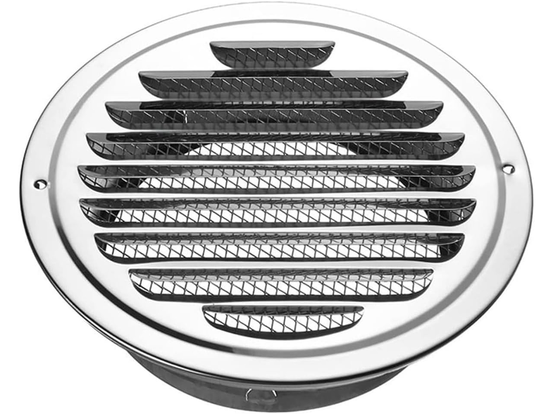 Rejillas De Ventilación Redondas Acero Inoxidable 304 Para Paredes Exteriores, Rejillas 150 A 200 Mm (190 M...
