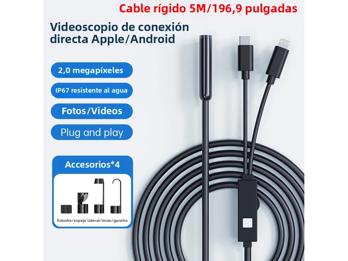 (cable Rígido De 5 M) Cámara Endoscópica De 2 Megapíxeles