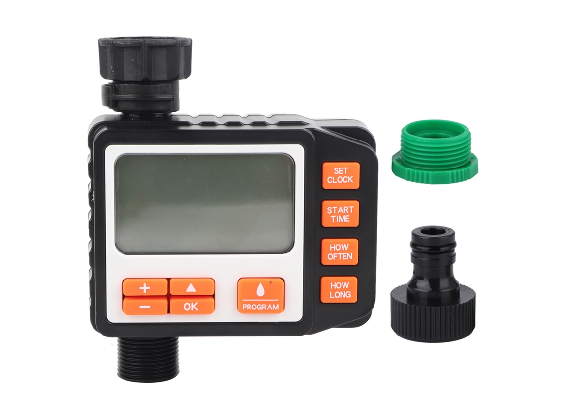 Controlador electrónico de riego de jardín con temporizador automático y pantalla LCD