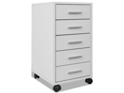 Maison Exclusive - Cajonera De Oficina Con Ruedas 5 Cajones Blanco