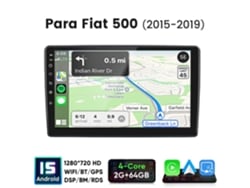Rádio Carro Junsun 2gb+64gb Android 15 Para Fiat 500 (2015-2019) Gps Bt Carplay Android Auto