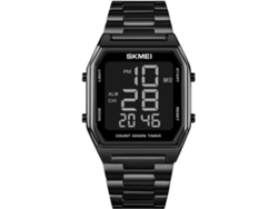 VEANXIN Reloj digital cuadrado de acero inoxidable resistente al agua-Plata