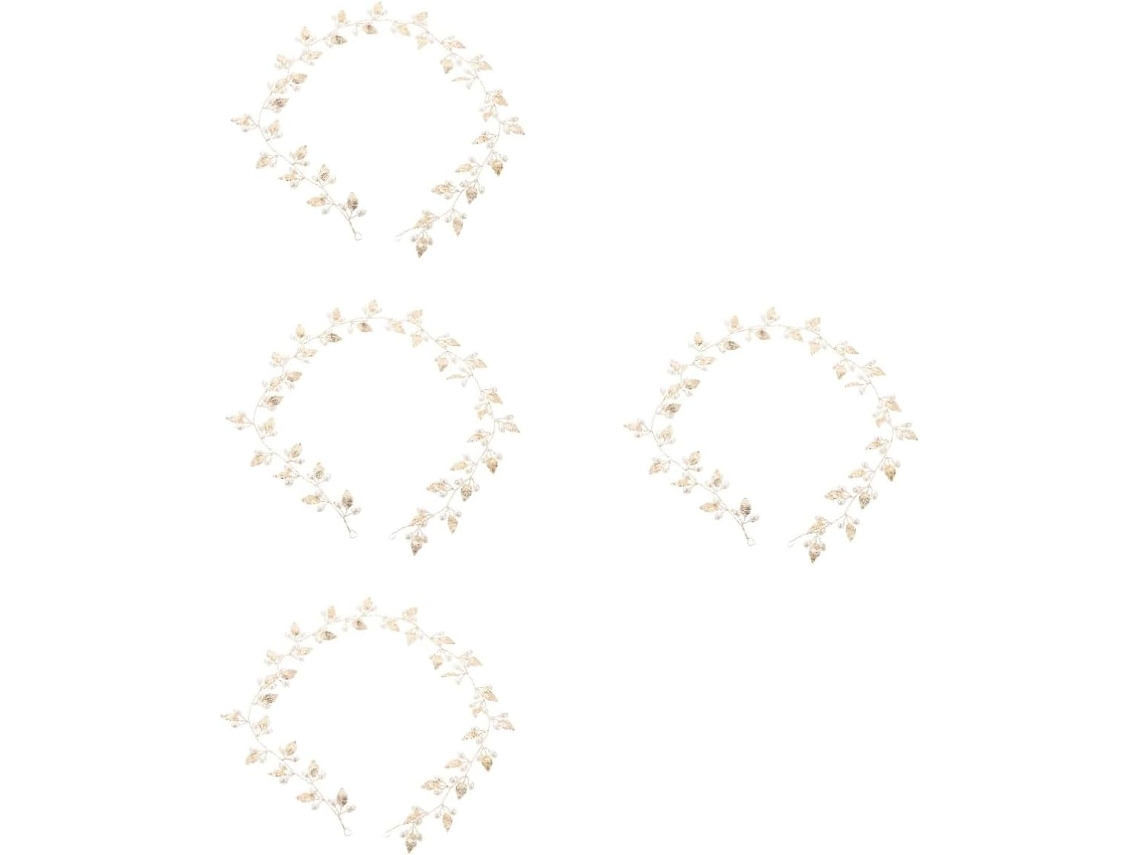 Conjunto De 4 Piezas De Guirnalda Nupcial Con Perlas Y Accesorio Para El Cabello Para La Novia, Diadema Elegante