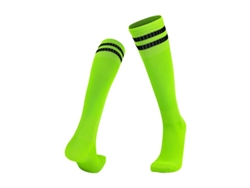 Calcetines De Fútbol Largos, Antideslizantes, Transpirables Y Con Estampado De Rayas Para Niños Y Niñas (verde Y Negro)