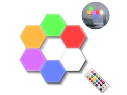 6 Pack Luces Pared Hexagonales Led Táctiles Modulares Con Control Remoto Para Sala Dormitorio Diy