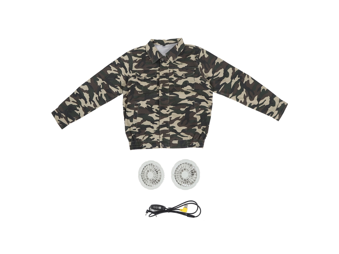 Chaqueta De Camuflaje Con Aire Acondicionado, Ventilador De 3 Velocidades, Protección Solar, Mangas Largas, Talla L