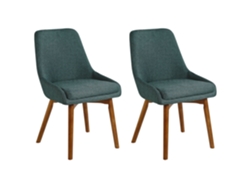 Conjunto de 2 cadeiras de jantar BELIANI Melfort de Poliéster Verde 49x58x82