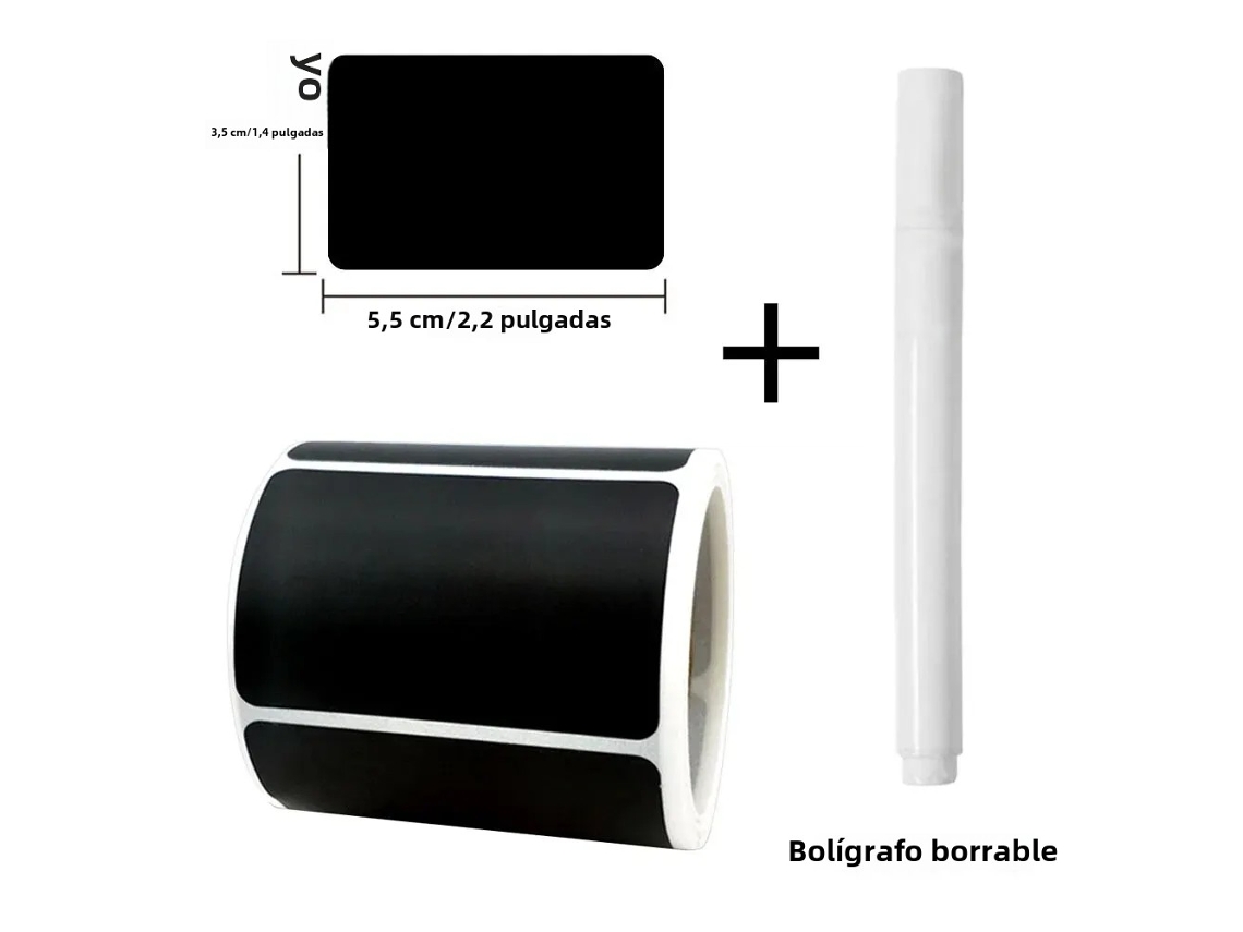 (estilo 3) Etiquetas De Pizarra Removibles, Viene Con Un Bolígrafo Borrable, 120 Hojas Por Rollo, Tamaño 1,4 X 2,2 Pulgadas.