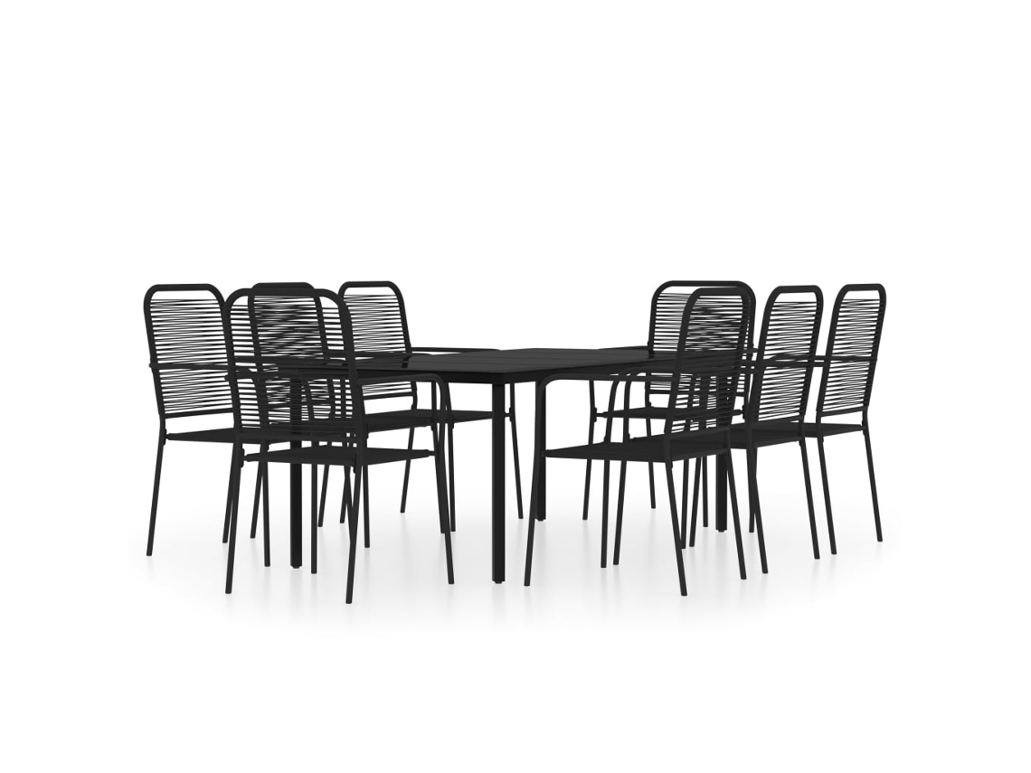 Maison Exclusive - Juego De Comedor De Jardín 9 Piezas Negro
