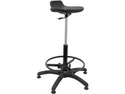 Taburete de Oficina PIQUERAS Y CRESPO Molinar Negro (PVC)