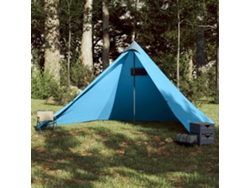 Tienda tipi familiar para 7 personas, impermeable, azul.