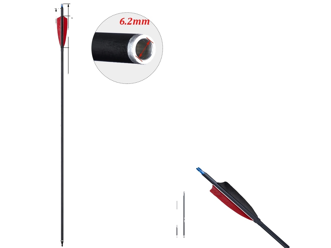 Flechas de carbono para tiro con arco, 31,5 pulgadas de largo, plumas de escudo de 4 pulgadas, 36 piezas RBL Blue N OEM
