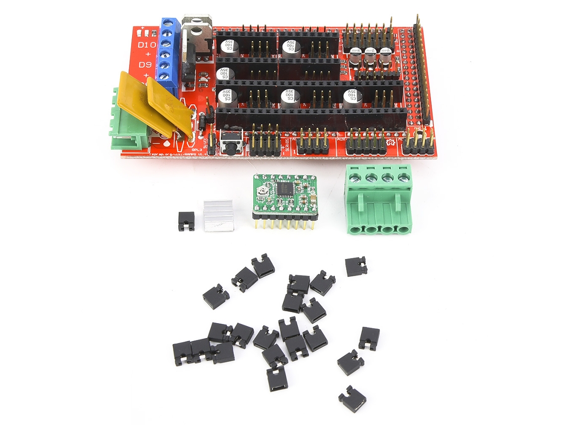 Painel De Controle Kit Ramps 1.4 + Módulo Driver De Motor De Passo A4988 Para Impressora 3d