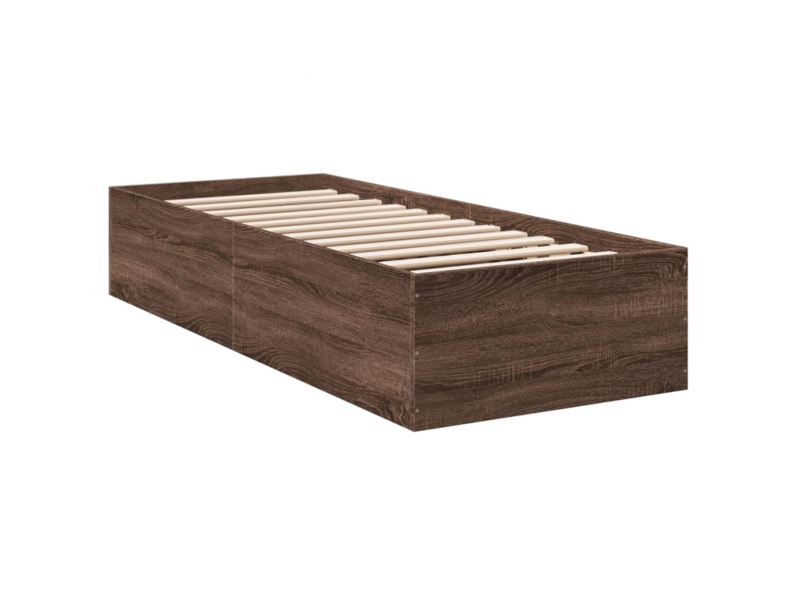 Maison Exclusive - Estructura De Cama Madera De Ingeniería Roble Marrón 90x200 Cm