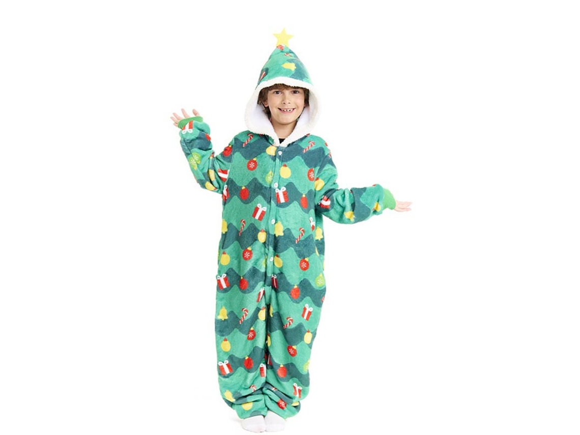 Disfraz o Pijama Árbol de Navidad con capucha para niños