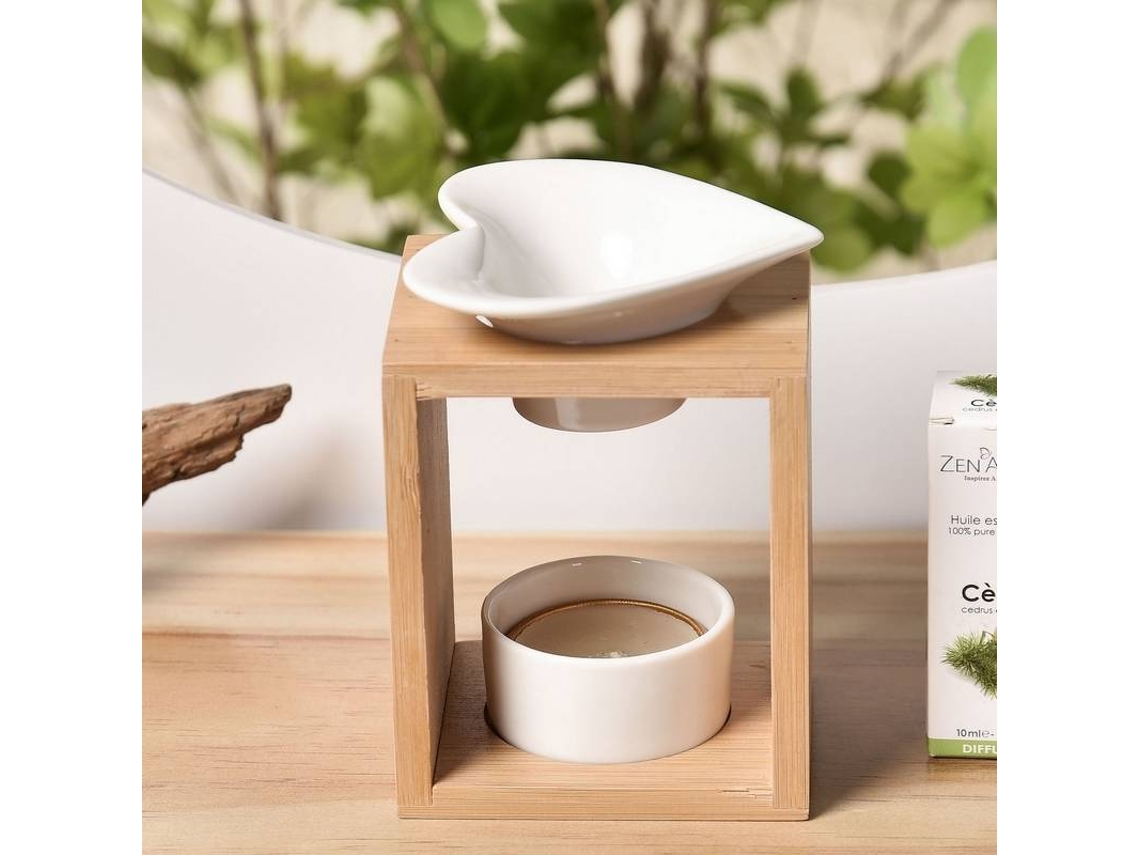 Quemador de Aceites Esenciales ZEN'ARÔME Arum (Blanco - 9x7x12.5 cm)