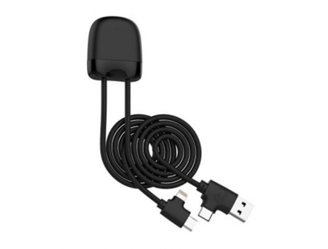 XOOPAR 4 en 1 Ice-C Eco-responsable USB A, USB C / USB C, cable Lightning 1m Negro