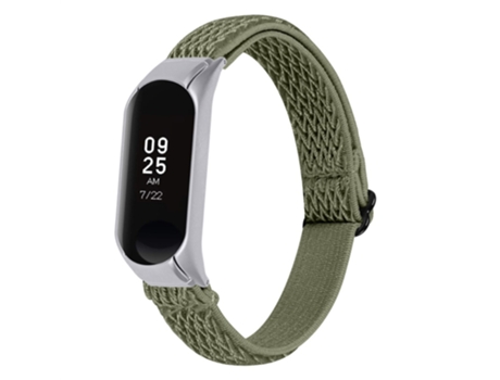Correa de nailon lazo elástico elástico trenzado ajustable para Xiaomi Mi Band 7 - verde oliva