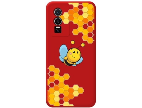 Carcasa para Vivo Y76 5G TUMUNDOSMARTPHONE Silicona Líquida Dibujos Rojo