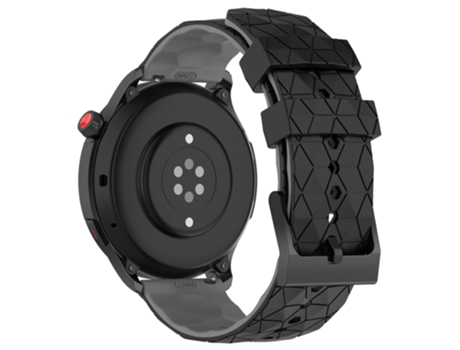 Correa de Silicona patrón de fútbol bicolor 22mm para Huami Amazfit GTR 4 46mm - negro/gris