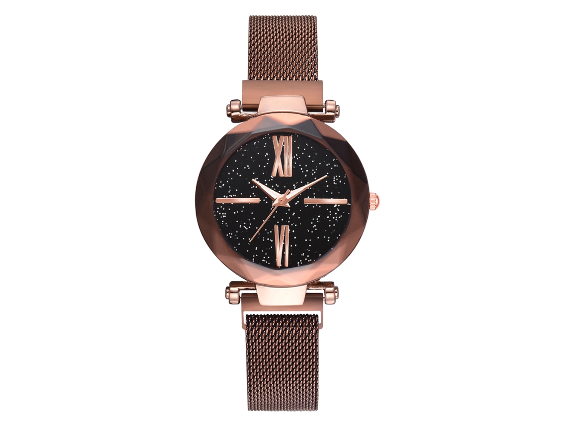 Elegante Reloj De Pulsera Analógico De Cuarzo Redondo De Aleación Para Mujer (color Café).