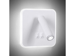 Lámpara De Pared Led Moderna De 8 W Con Foco De 3 W, Interruptor Giratorio De 350°, Luz Blanca De 6000 K.