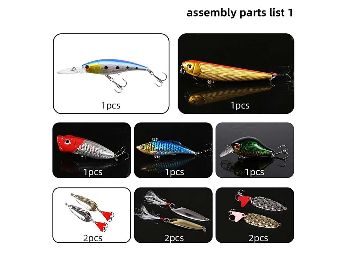 Kit De 327 Piezas Para Pesca En Agua Dulce Y Salada Con Señuelos Artificiales, Anzuelos Y Aparejos De Pesca.