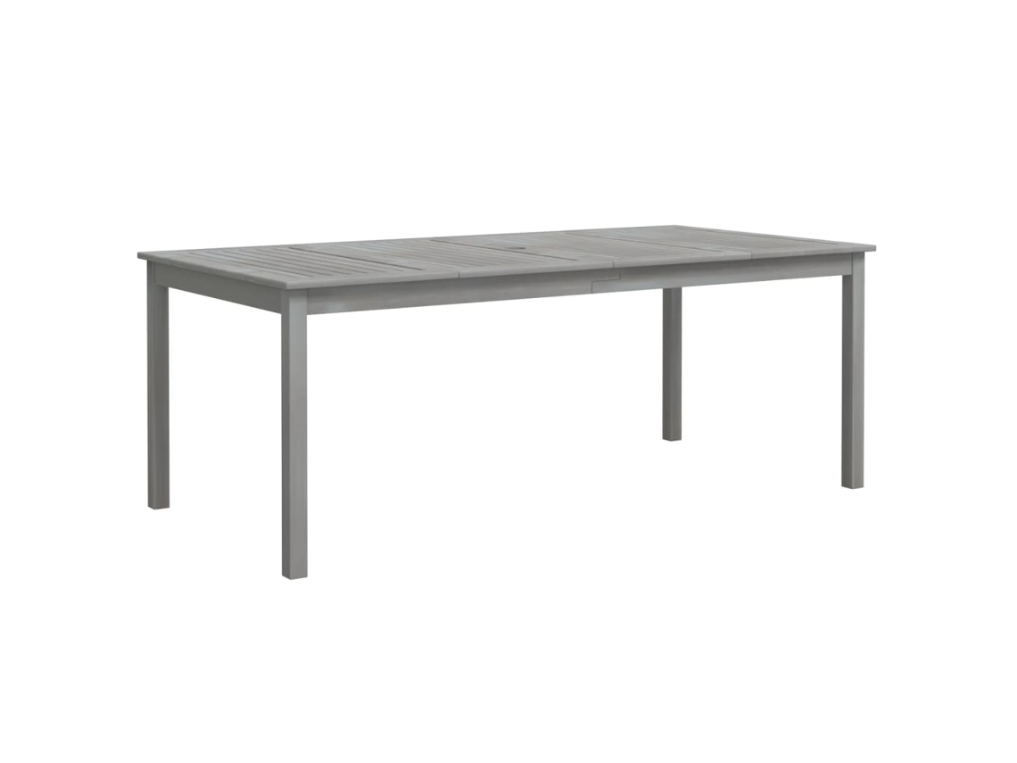 Mesa de jardín de madera maciza de acacia, gris, 200x100x75 cm, MAISON EXCLUSIVE