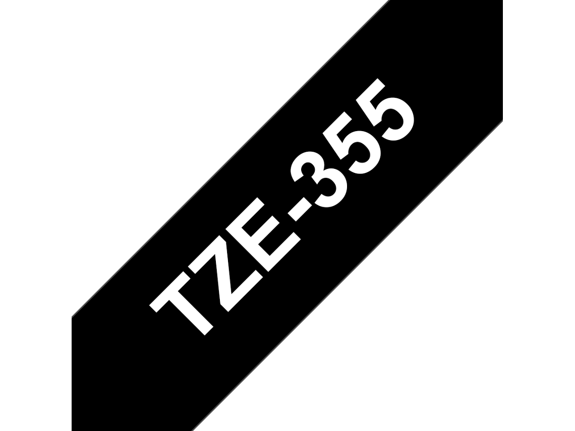 Cinta laminada Compatible Brother Tze355 Texto Blanco / Fondo Negro 24Mm X 8M