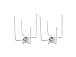 Tenedor de asador de 4 puntas, acero inoxidable 304, galvanizado, para asador, varilla de 0,4", 2 piezas