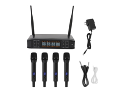 Sistema De Micrófono Recargable De 4 Canales Para Rendimiento En Escenario Ktv, Micrófono Profesional