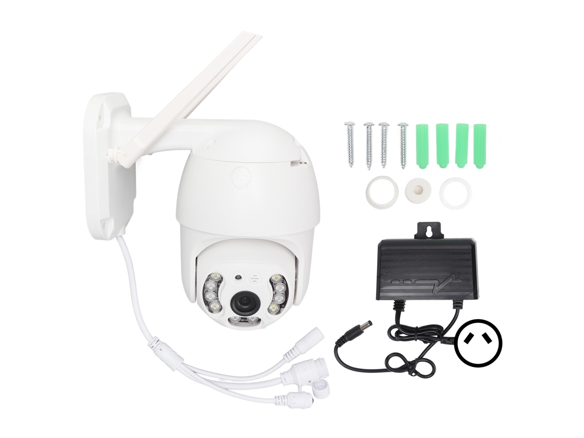Cámara De Seguridad Inalámbrica Para Exteriores De 3 Mp, Ip66, Con Rotación De 360 Grados, Dos Luces Y Monitoreo Remoto.
