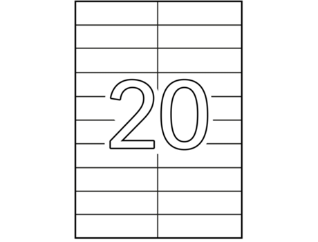 Etiquetas & Eadas con Adhesivo 15 Hojas APLI (Blanco - A5 21 X 74,6 mm)