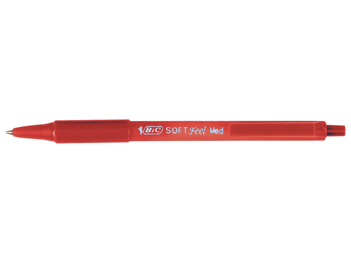 Bolígrafo Retráctil BIC Soft Feel Clic Grip Rojo