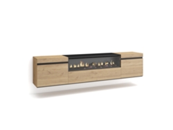 Mueble de TV SKRAUT HOME para TVs hasta 80'' (Marrón - Melamina - 200x35x45 cm)