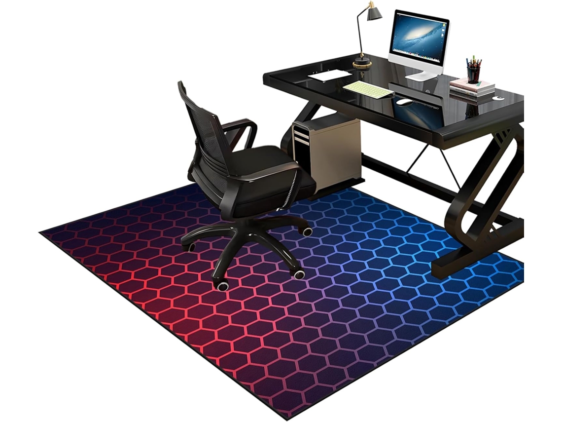 Alfombrilla antideslizante para silla, protector de suelo, 60 x 90 cm, de madera, giratoria, para oficina o videojuegos.