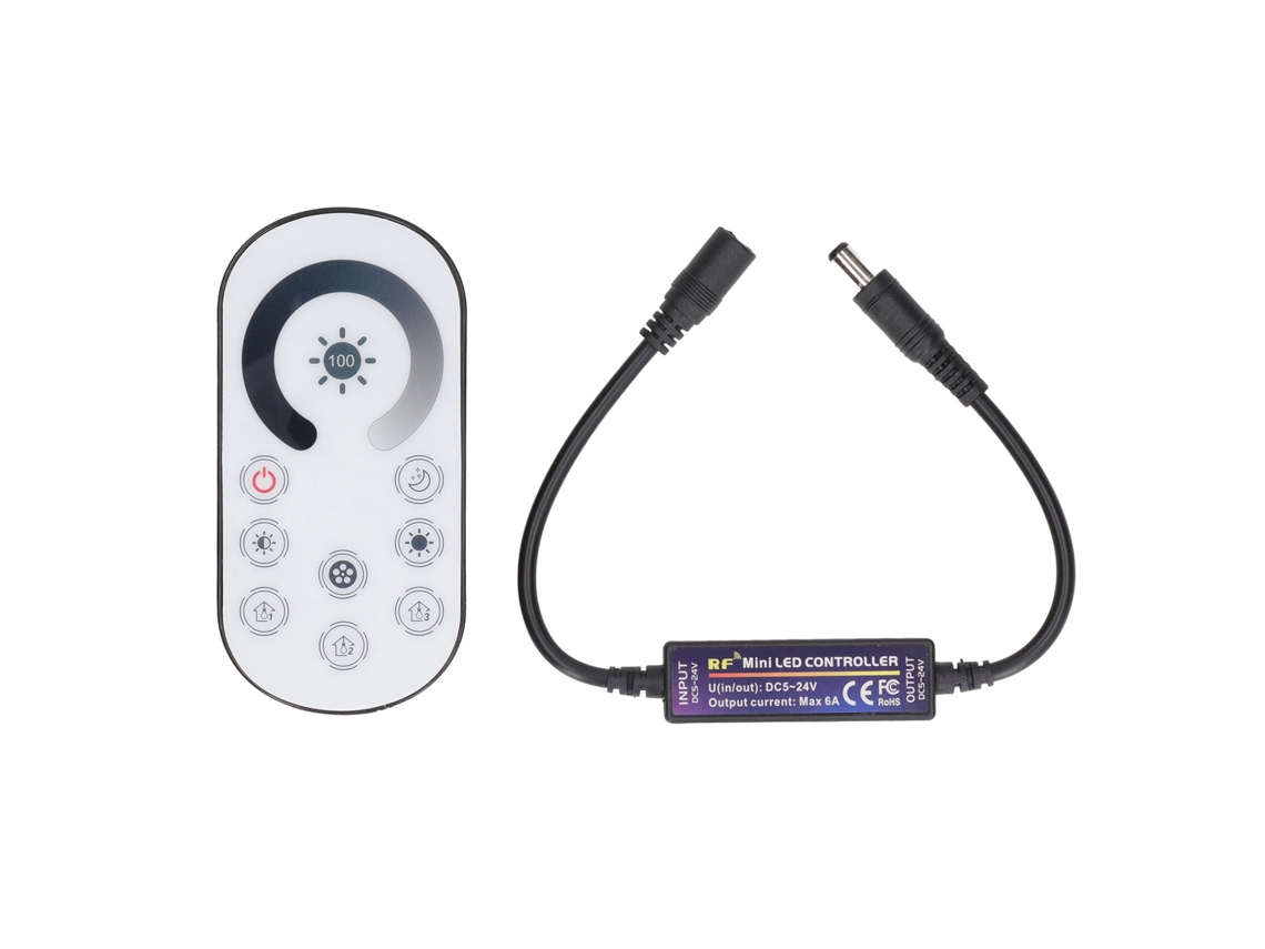 Yncm2026-controlador De Led Mini Dimmer Inalámbrico Rf De Tocar Completo Voltaje Constante Dc 5‑24v