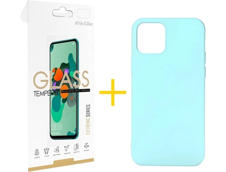 Kit Funda + Protector de Pantalla Apple iPhone 11 Pro SKYHE Liso (Verde Agua)