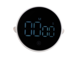 Temporizador De Cocina Digital Con Pantalla Led Giratoria, 3 Niveles De Volumen Ajustables, Blanco.