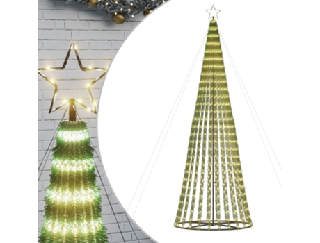 Árbol de Navidad VIDAXL Cono Luz Leds Blanco (300 cm)