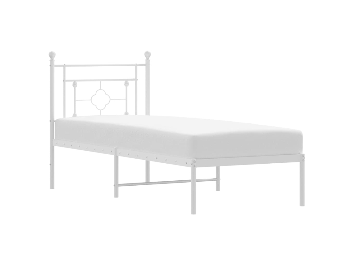 Maison Exclusive - Estructura Cama Sin Colchón Con Cabecero Metal Blanco 80x200 Cm