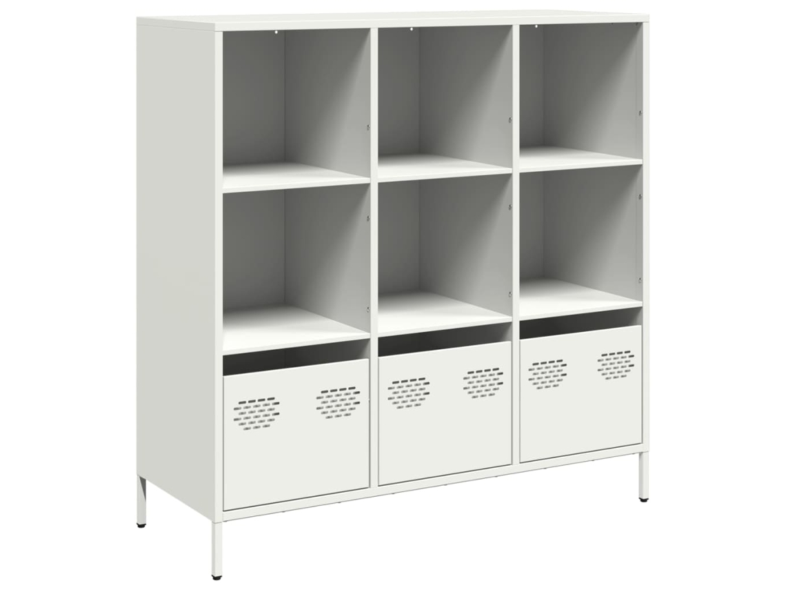 Maison Exclusive - Aparador De Acero Blanco 101,5x39x103,5 Cm