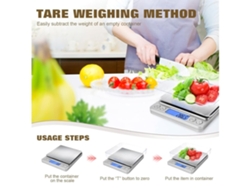 Balança De Cozinha Multifuncional De Alta Precisão, Adequada Para Alimentos, 3 Kg/0,1 G, Alimentada Por Bateria*