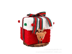 Caja de regalo navideña con forma de manzana de peluche, decoración navideña, estilo 2 Yunzii