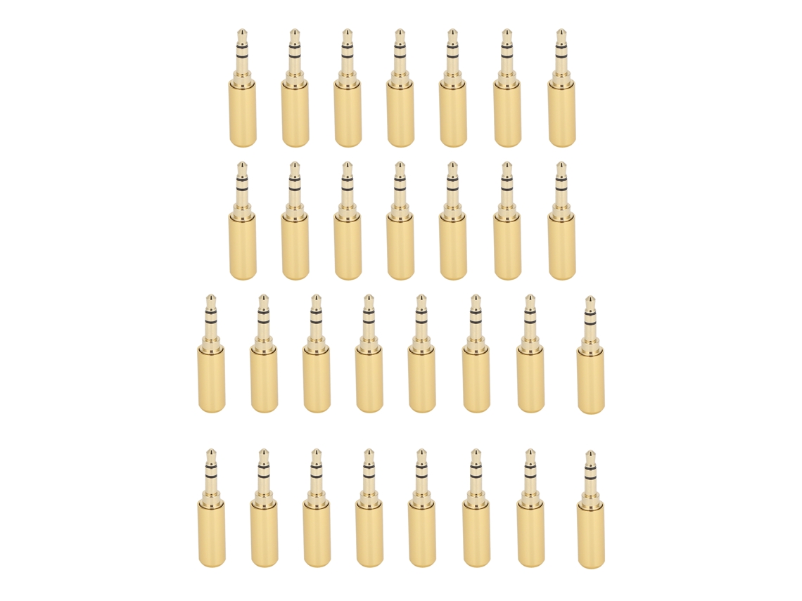 30 Adaptadores De Audio De 3,5 Mm Para Auriculares Estéreo Balanceados De 2 Canales Chapados En Oro.