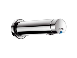 Temposoft 2 Grifo de pared con cierre automático para fregadero gris Un orificio Ahorro de agua Cromo DELABIE